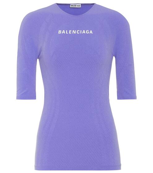 Logo athletic stretch-jersey top | Balenciaga