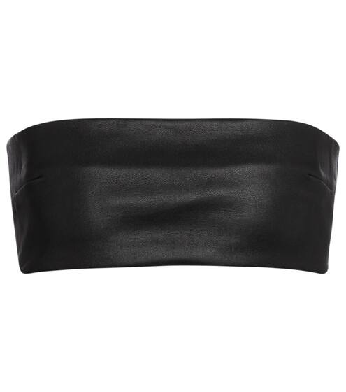 Leather bandeau bralette | Ann Demeulemeester