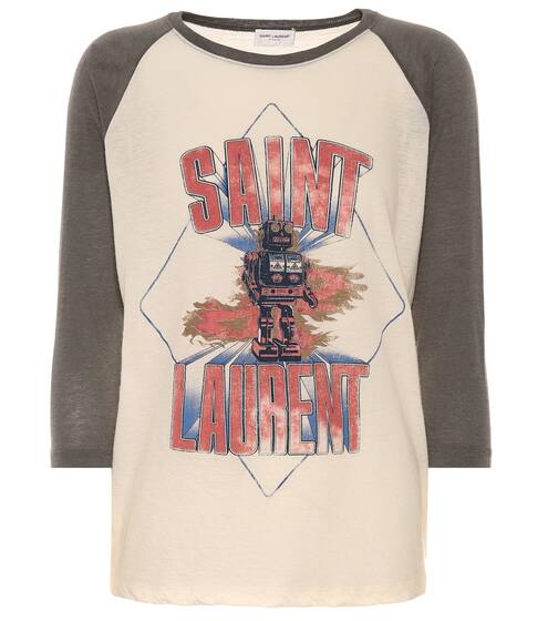 Printed cotton and wool T-shirt | Saint Laurent