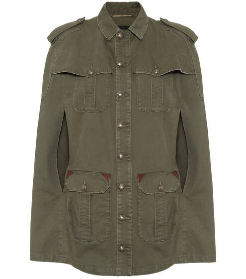 Cotton and ramie gabardine cape | Saint Laurent