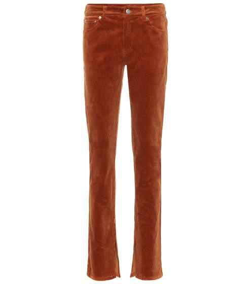 Stretch corduroy straight pants | Ganni