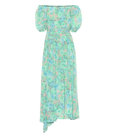 Floral silk midi dress | Prada