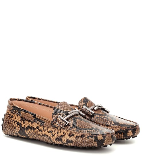 Exclusive to Mytheresa – Gommino snake-effect leather loafers | Tod's