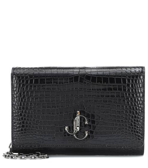 Varenne croc-effect leather clutch | Jimmy Choo
