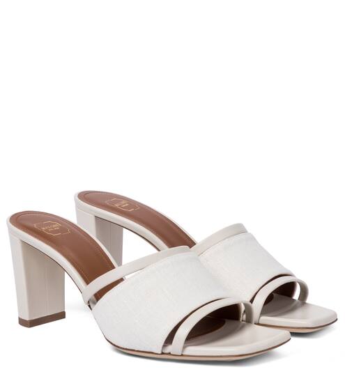 Demi 70 linen and leather sandals | Malone Souliers