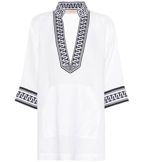 Embroidered linen tunic | Tory Burch
