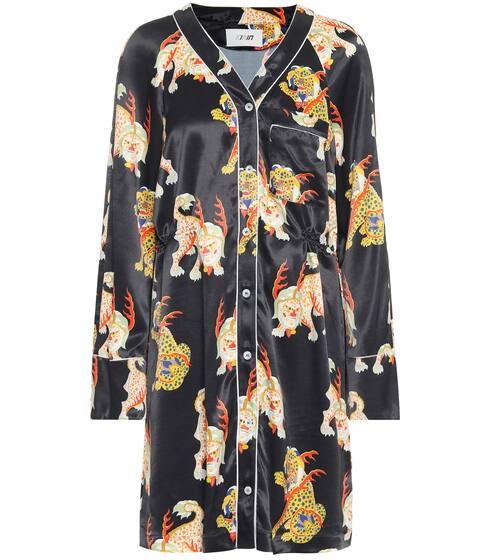Printed satin shirt-dress | Kirin