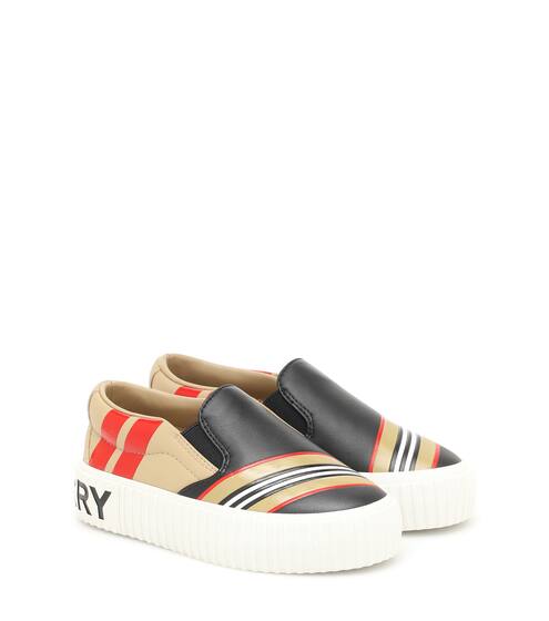 Icon Stripe leather sneakers | Burberry Kids