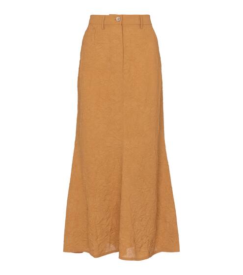 Bri crinkled sateen midi skirt | Nanushka