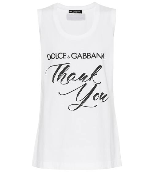 Thank You cotton tank top | Dolce & Gabbana