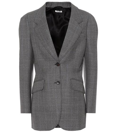 Houndstooth virgin wool blazer | Miu Miu