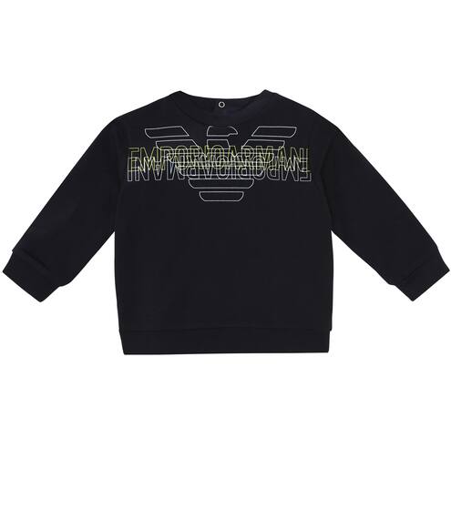 Printed stretch-cotton sweatshirt | Emporio Armani Kids