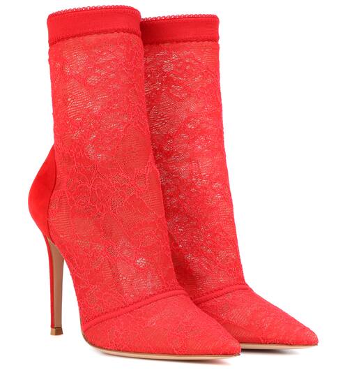 Bottines en dentelle et daim Brinn | Gianvito Rossi