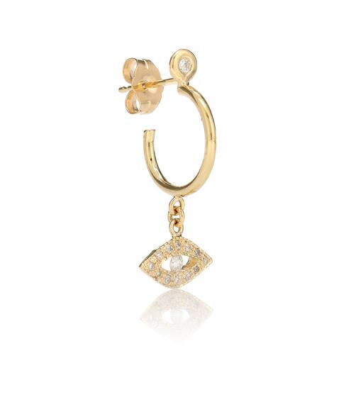 Exclusive to Mytheresa – Evil Eye 14kt gold and diamond earring | Jacquie Aiche