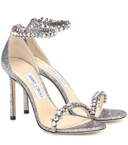 Sandali Shiloh 100 in pelle metallizzata | Jimmy Choo