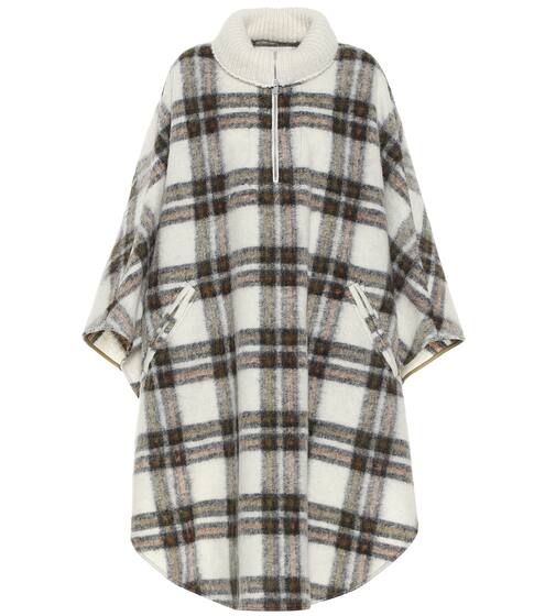 Gabin checked wool-blend poncho | Isabel Marant, Étoile