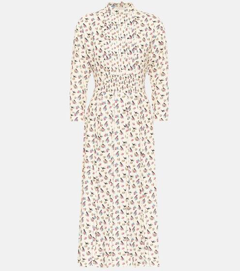 Floral crêpe midi dress | Prada