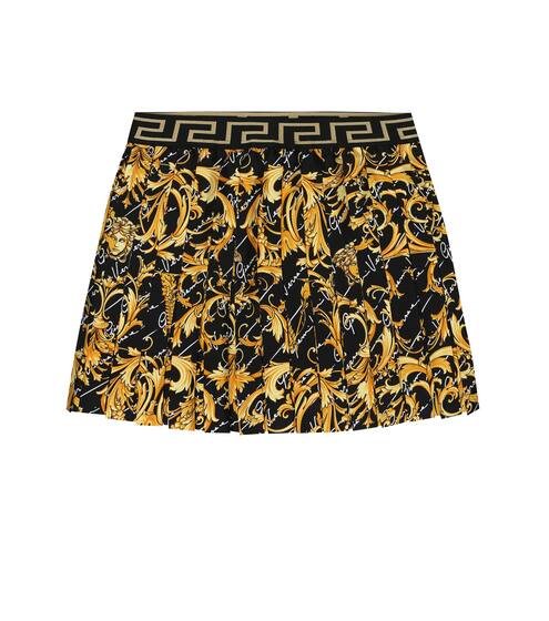 Printed pleated silk skirt | Versace Kids