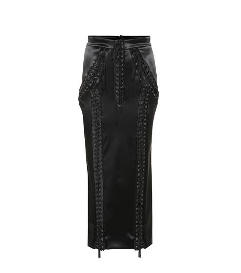 Stretch satin lace-up skirt | Dolce & Gabbana