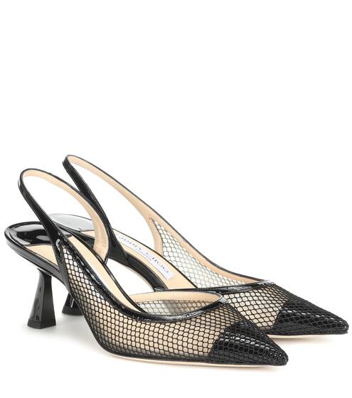 Pumps slingback Fetto 65 in vernice e mesh | Jimmy Choo