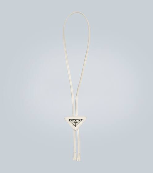Logo-detail leather necklace | Prada