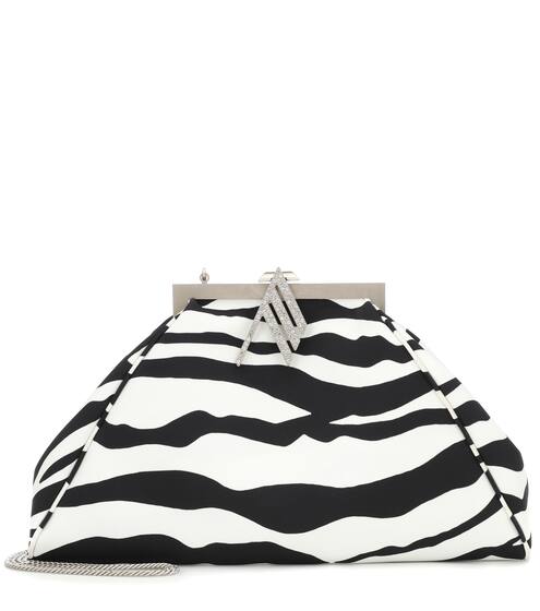 Alma zebra-print satin clutch | The Attico