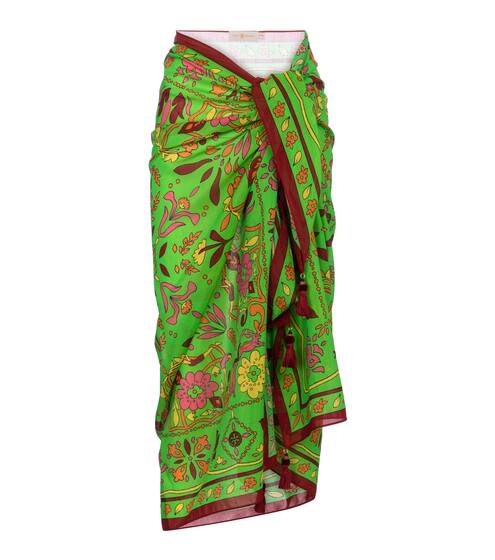 Printed cotton and silk sarong | Tory Burch