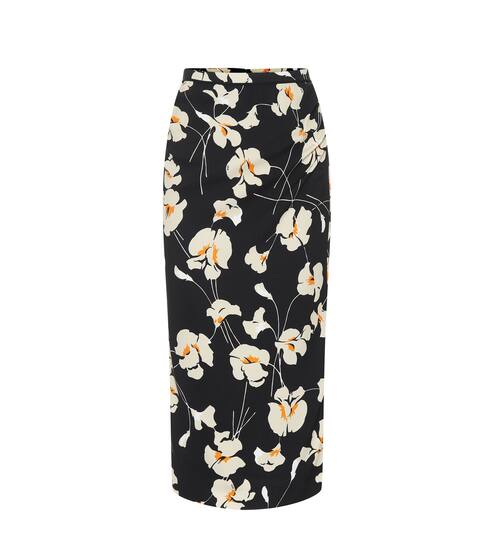 Printed crêpe pencil skirt | N°21
