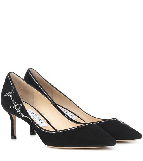 Pumps Romy 60 in suede con strass | Jimmy Choo