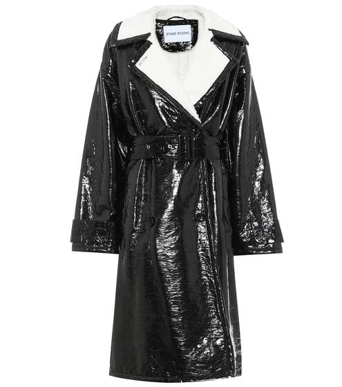 Erica patent faux leather coat | Stand Studio