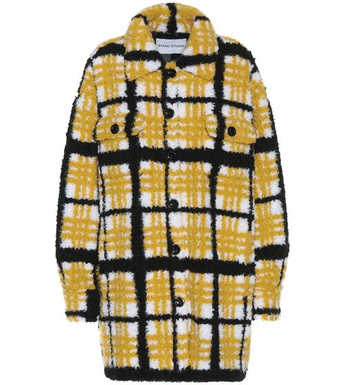 Checked faux-shearling jacket | Stand Studio