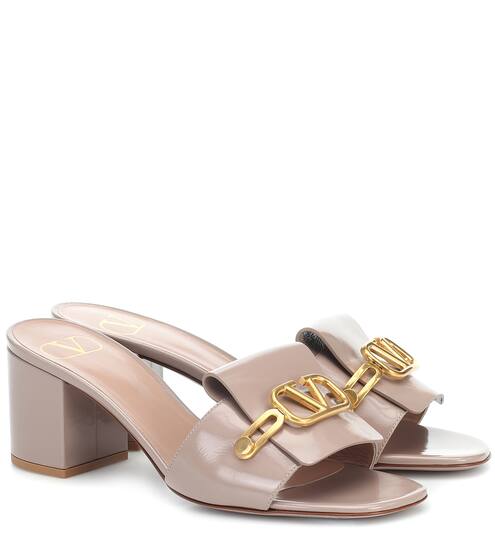 Valentino Garavani VLOGO patent leather sandals | Valentino