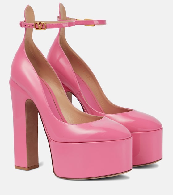 leather platform pumps