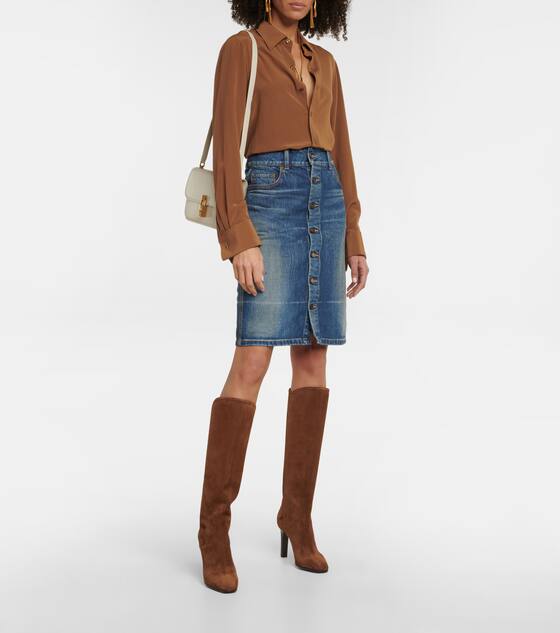 Jane 90 suede knee-high boots | Saint Laurent