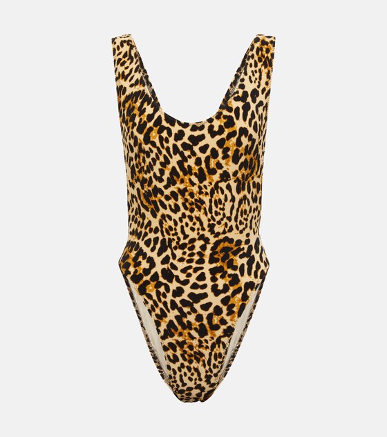 norma kamali leopard swimsuit