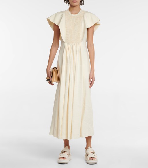 Linen and silk maxi dress | Mytheresa