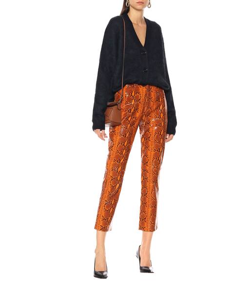 orange leather pants