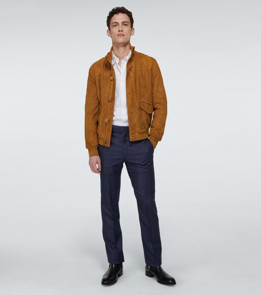 suede blouson jacket