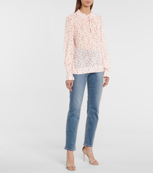 Ganni floral georgette blouse clearance