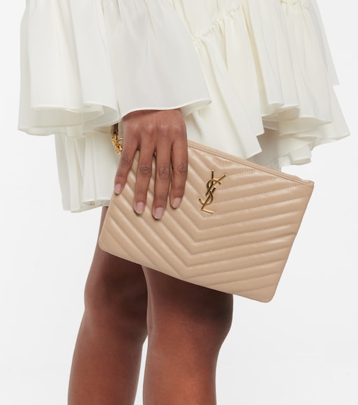 ysl monogram leather pouch