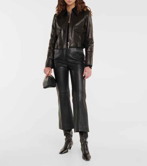 Khaite - Cordelia leather crop jacket 