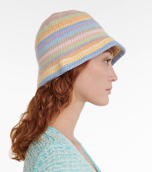 Striped crochet bucket hat | Mytheresa