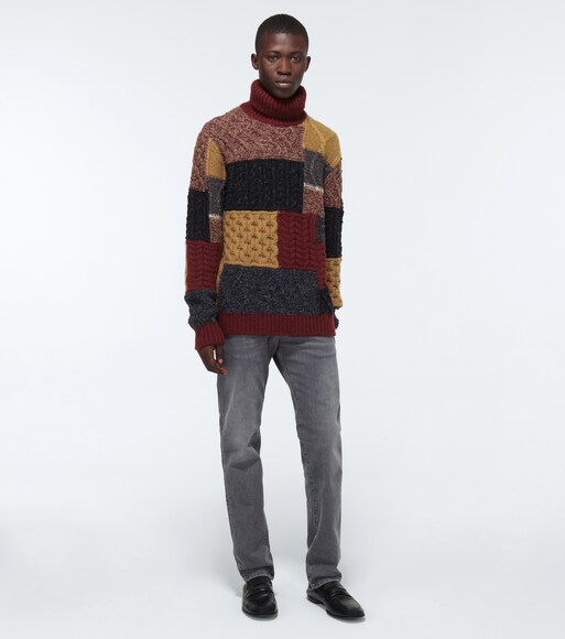 Patchwork turtleneck sweater 