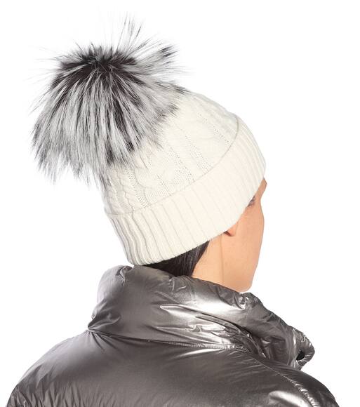 Fur Trimmed Wool Blend Beanie Moncler Mytheresa