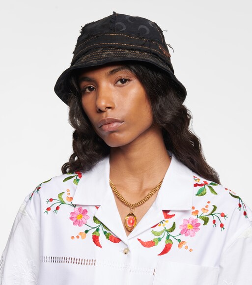 Marine Serre - Printed denim bucket hat 