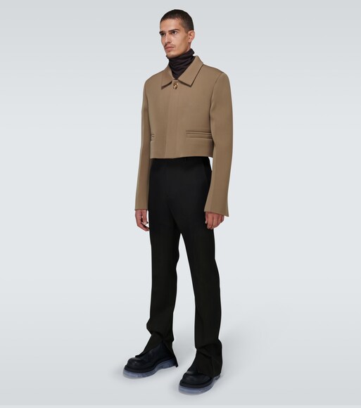 cropped twill jacket