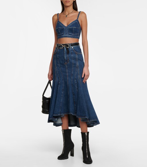 Alexander McQueen - Flared denim midi 