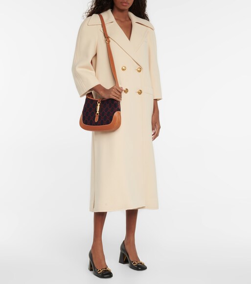 gucci wool coat with web
