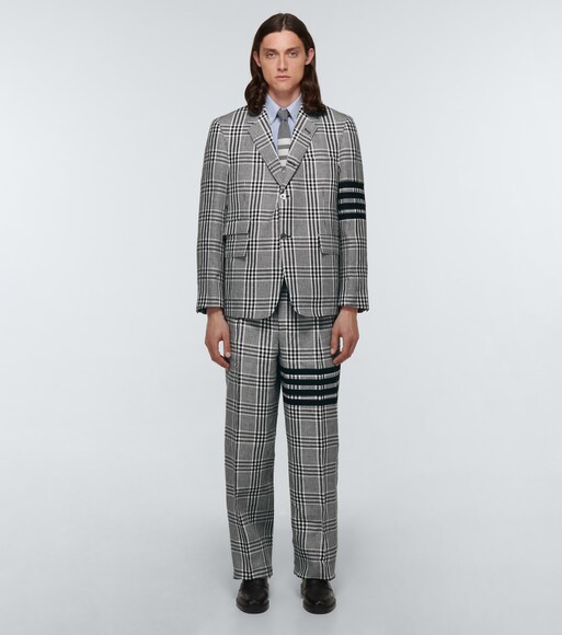Thom Browne - Linen checked 4-Bar 