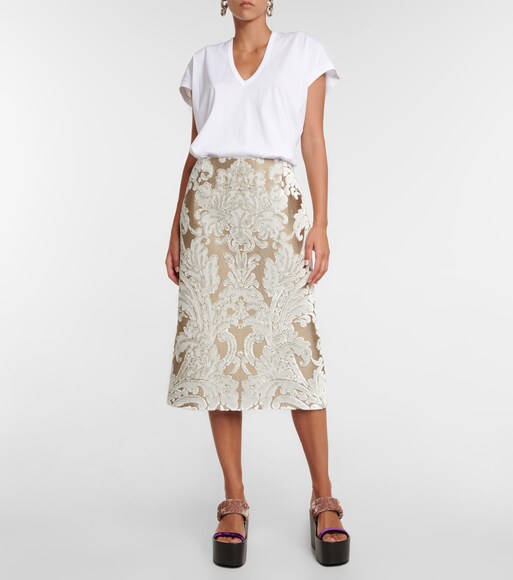 Dries Van Noten - Brocade pencil skirt 